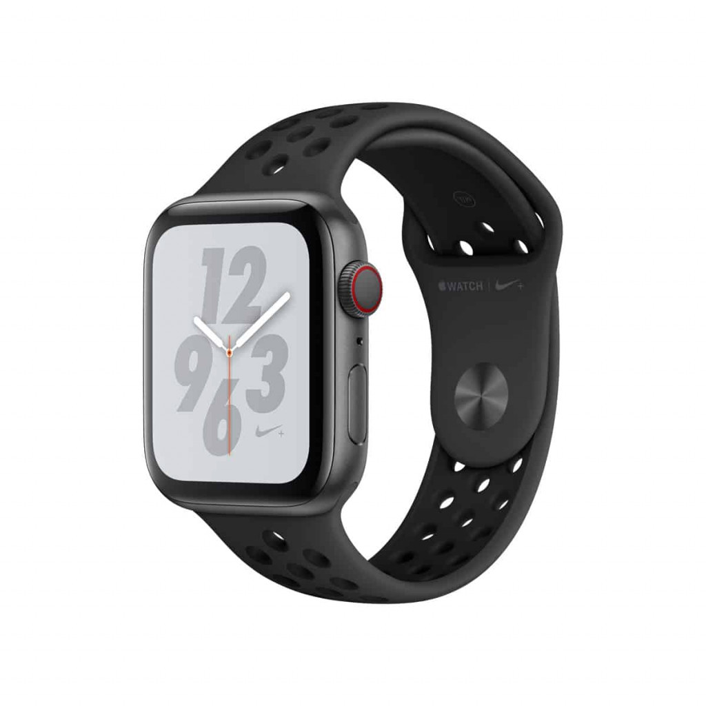 Apple Watch Series 4 Nike+ (GPS + Cellular), 44mm Stellargrå med Nike