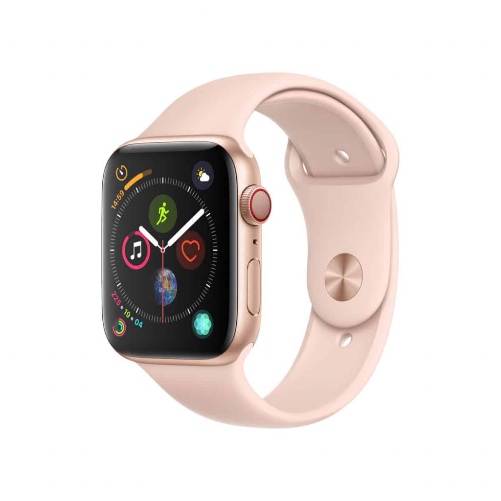 Apple Watch Series 4 (GPS + Cellular), 44mm Gull med Sport Band i