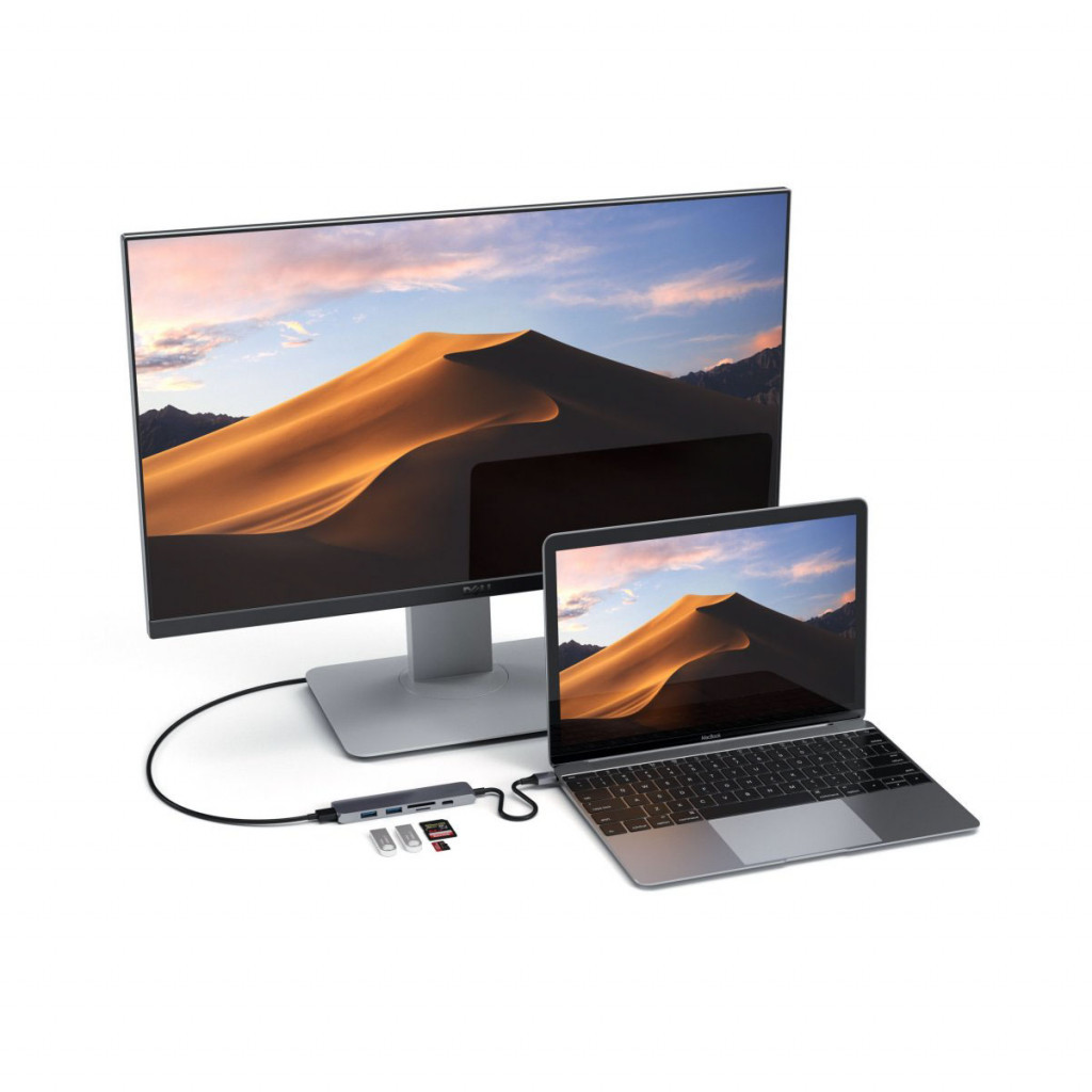 Satechi Slim USBC MultiPort Adapter V2 Space Grey Pippin