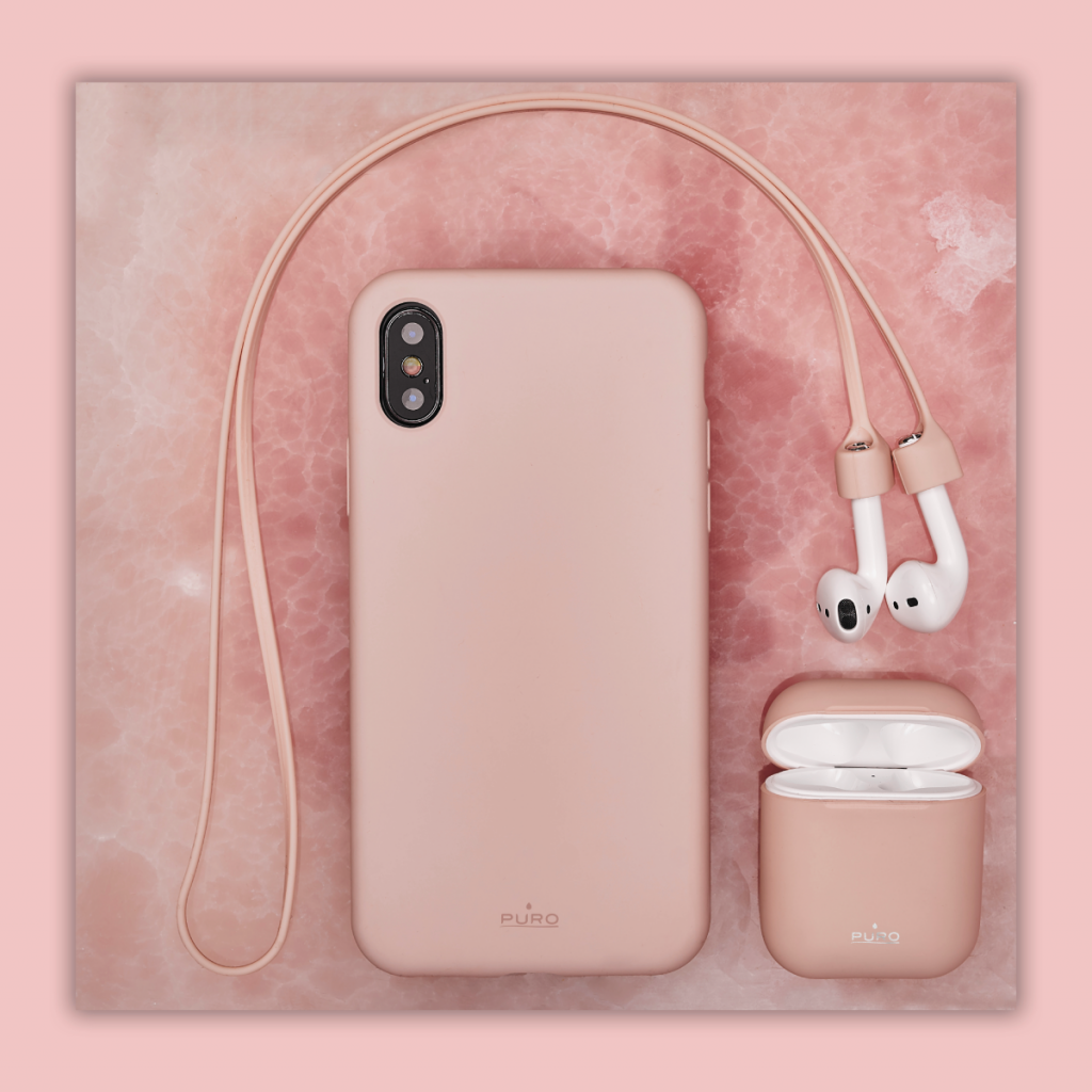 Puro Magnetisk silikonbånd for AirPods - Rosa