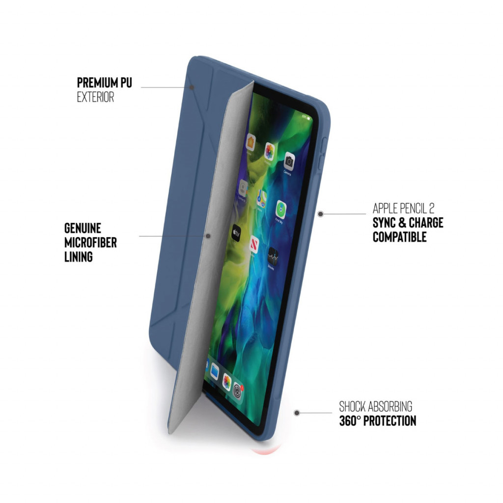 Pipetto Origami cover for iPad Pro 11-tommer (1. og 2. gen) - Marineblå