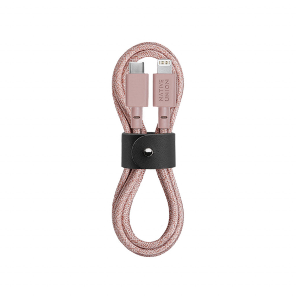 Native Union ULTRA STRONG Belt Cable USB-C til Lightning 1,2m – Rose