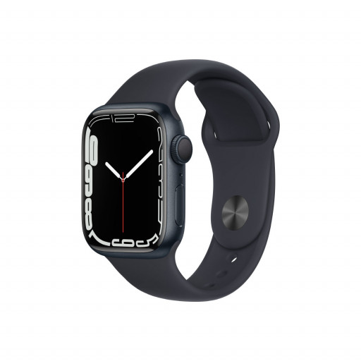 Apple Watch Series 7 GPS 41 mm – Aluminium i Midnatt med Midnatt Sport Band