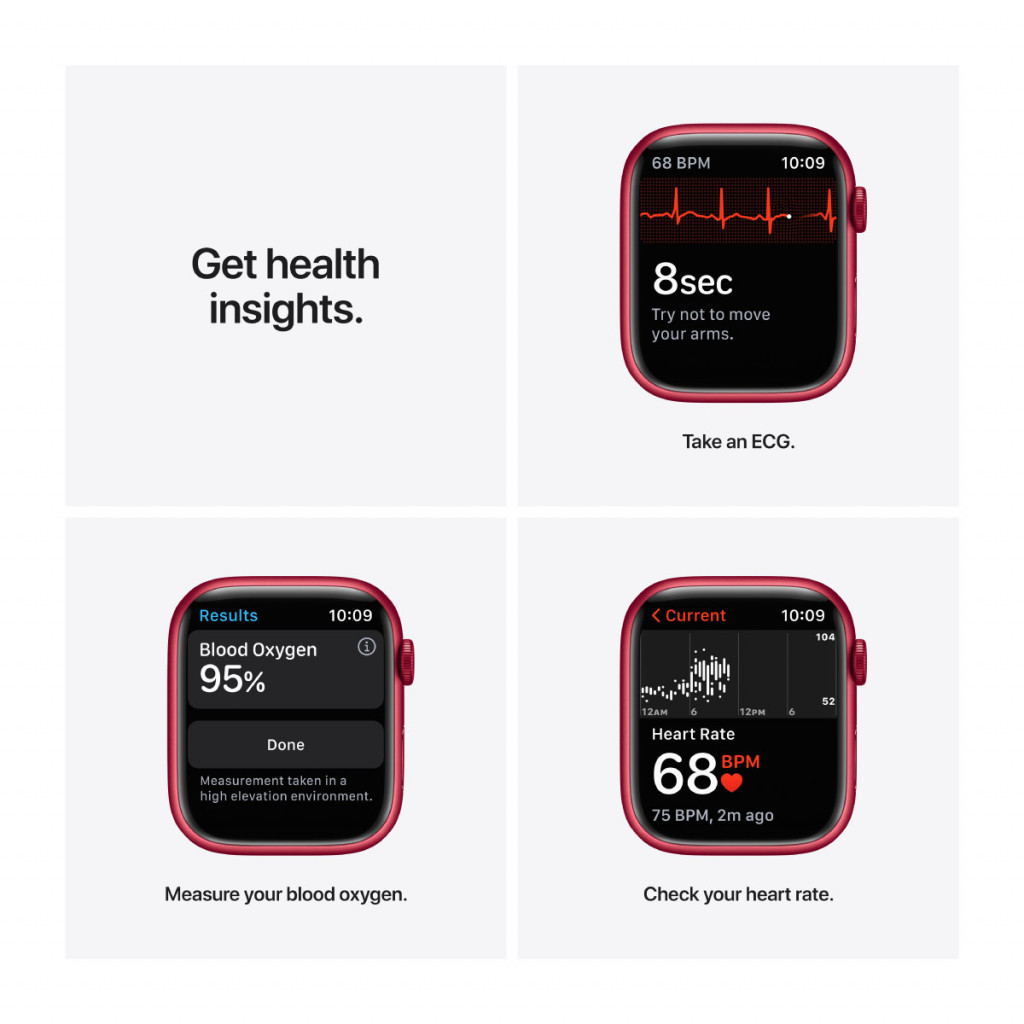 Apple Watch Series 7 GPS 45 mm – Aluminium i (PRODUCT)RED med (PRODUCT)RED Sport Band