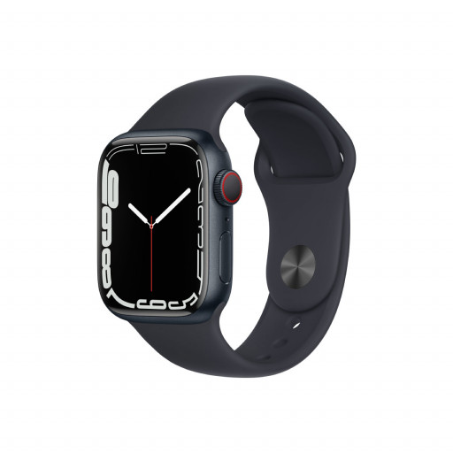 Apple Watch Series 7 Cellular 41 mm – Aluminium i Midnatt med Midnatt Sport Band