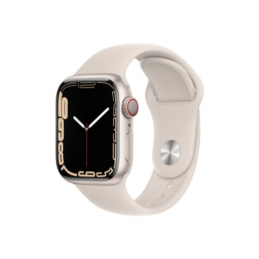 Apple Watch Series 7 Cellular 41 mm – Aluminium i Stjerneskinn med Stjerneskinn Sport Band