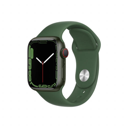 Apple Watch Series 7 Cellular 41 mm – Aluminium i Grønn med Kløver Sport Band
