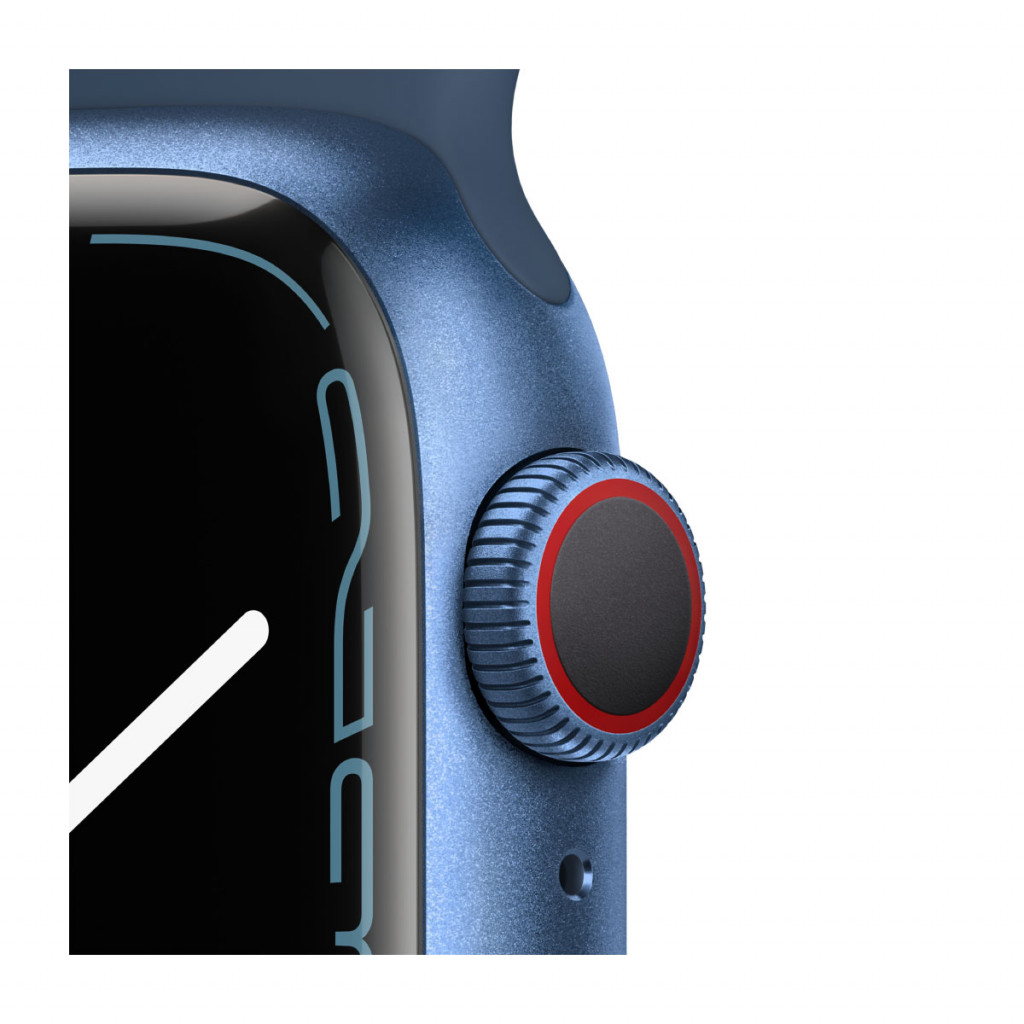 Apple Watch Series 7 Cellular 41 mm – Aluminium i Blå med Havdypblå Sport Band