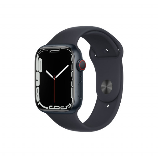 Apple Watch Series 7 Cellular 45 mm – Aluminium i Midnatt med Midnatt Sport Band