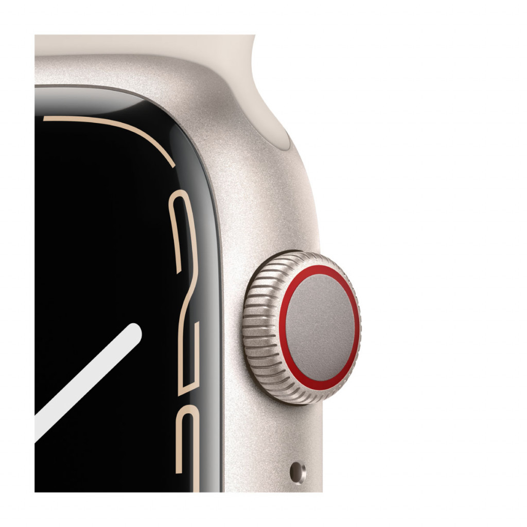 Apple Watch Series 7 Cellular 45 mm – Aluminium i Stjerneskinn med Stjerneskinn Sport Band
