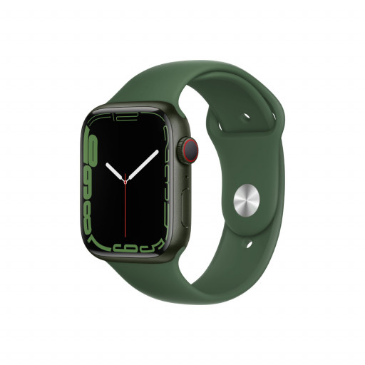 Apple Watch Series 7 Cellular 45 mm – Aluminium i Grønn med Kløver Sport Band