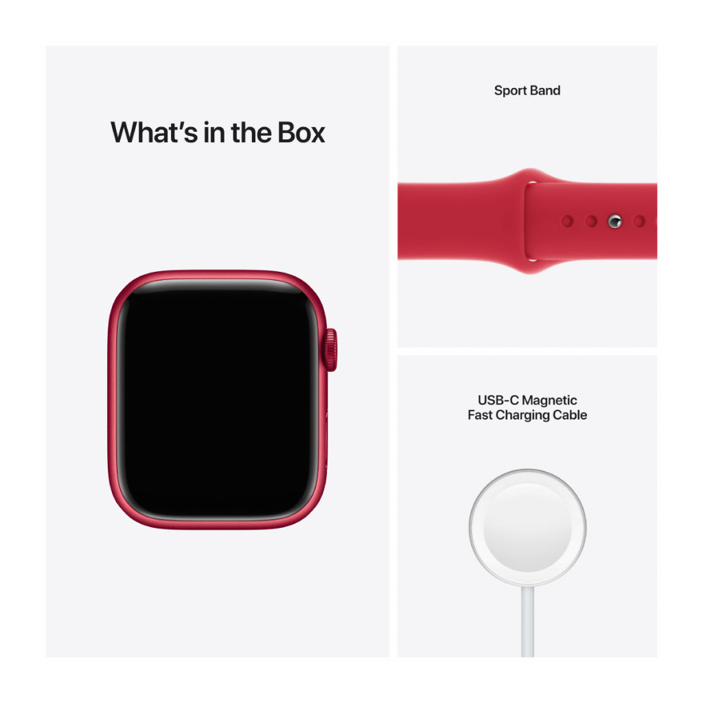 Apple Watch Series 7 Cellular 45 mm – Aluminium i (PRRODUCT)RED med (PRODUCT)RED Sport Band