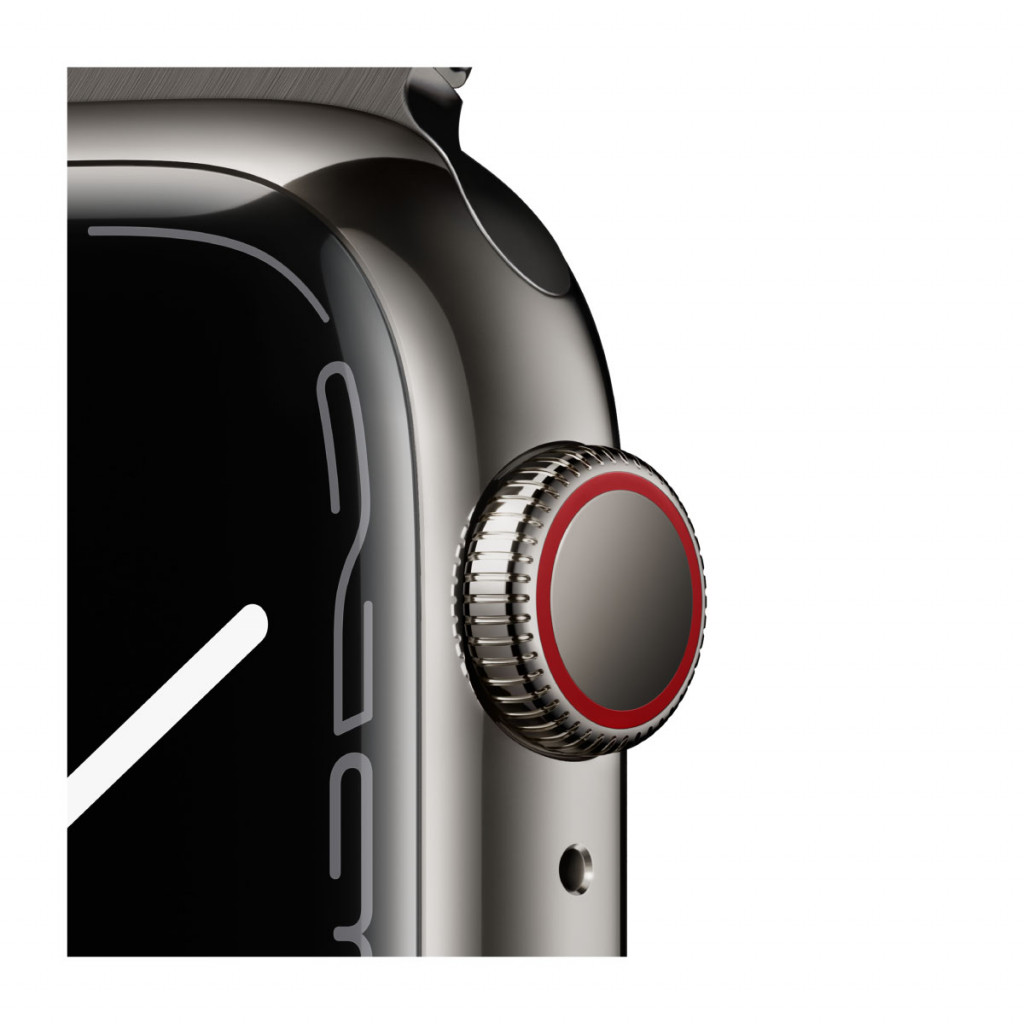 Apple Watch Series 7 Cellular 41 mm – Rustfritt stål i Grafitt med Grafitt Milanese Loop