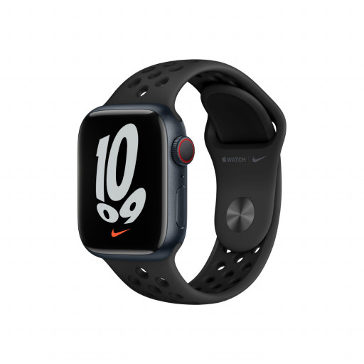 Apple Watch Nike Series 7 Cellular 41 mm – Aluminium i Midnatt med Anthracite/Black Sport Band