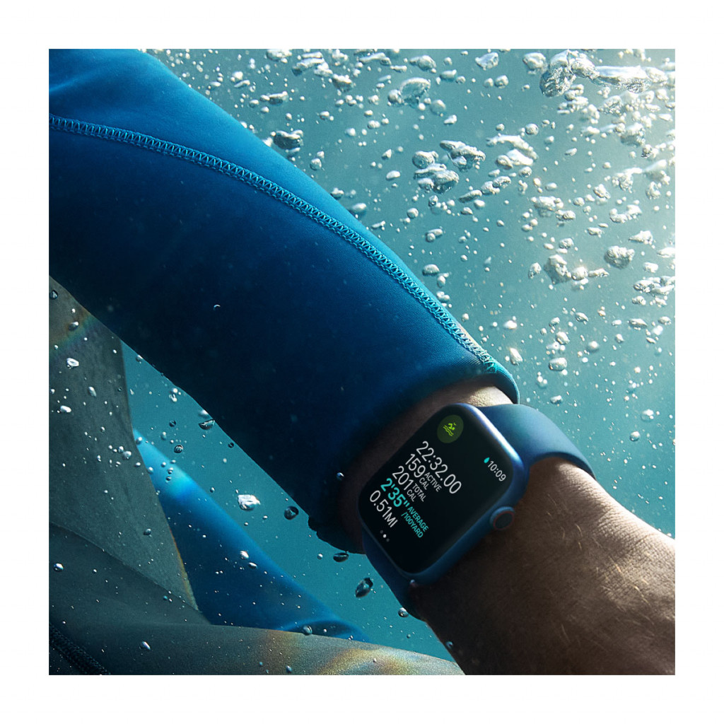 Apple Watch Nike Series 7 Cellular 45 mm – Aluminium i Midnatt med Anthracite/Black Sport Band