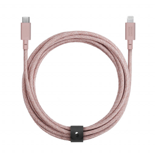 Native Union Belt Cable XL USB-C til Lightning 3m – Rose