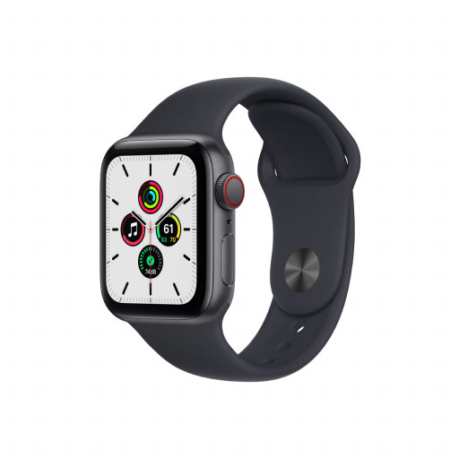 Apple Watch SE Cellular 44 mm – Aluminium i Stellargrå med Midnatt Sport Band