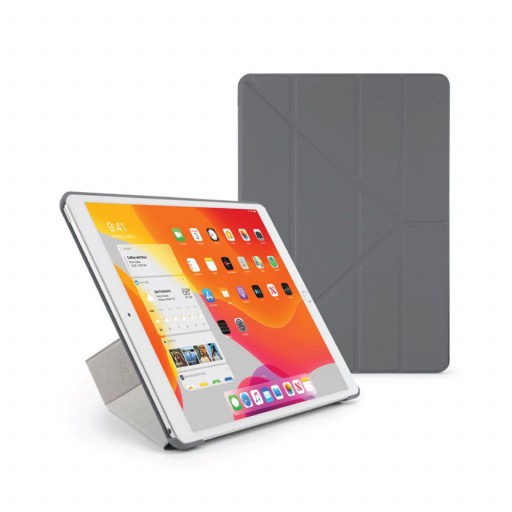 Pipetto Origami cover med TPU-bakside for iPad 10.2-tommer - Grå