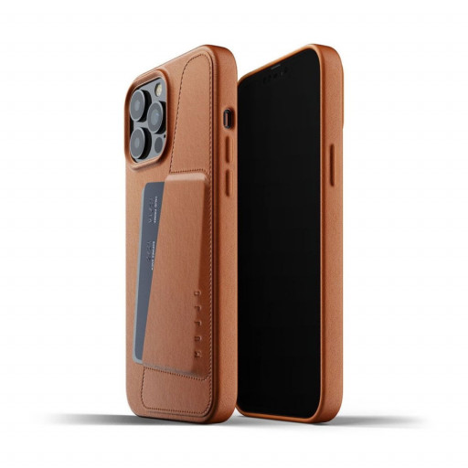 Mujjo Full Leather Wallet for iPhone 13 Pro Max – Tan