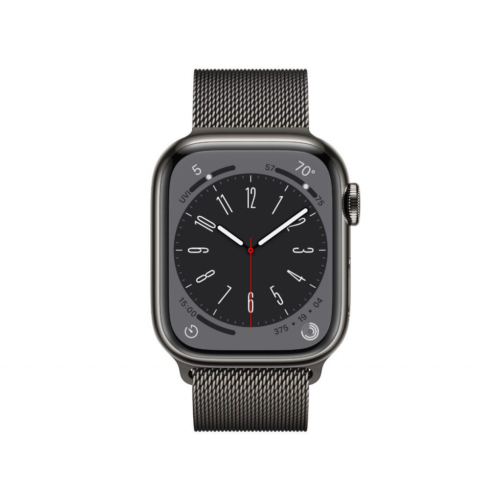 Apple Watch Series 8 GPS + Cellular 41 mm - Rustfritt Stål i Grafitt ...