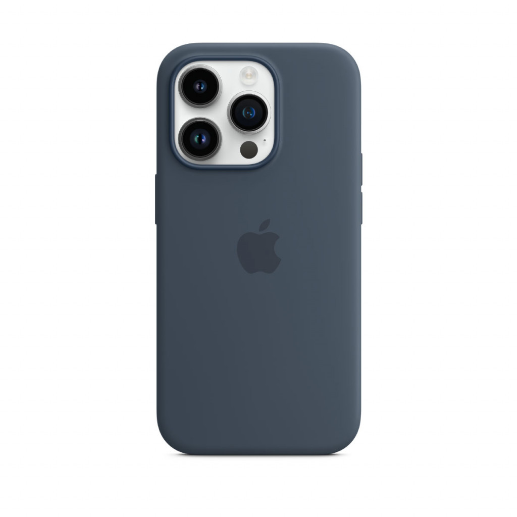 Apple Silikondeksel med MagSafe til iPhone 14 Pro – Stormblå