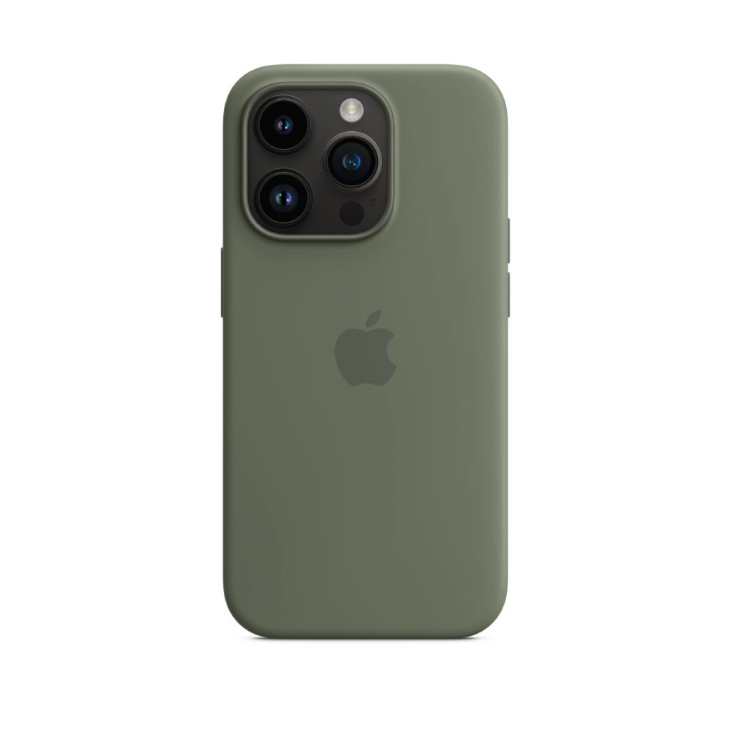 Apple Silikondeksel med MagSafe til iPhone 14 Pro – Oliven