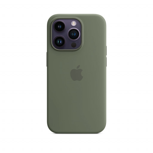 Apple Silikondeksel med MagSafe til iPhone 14 Pro – Oliven