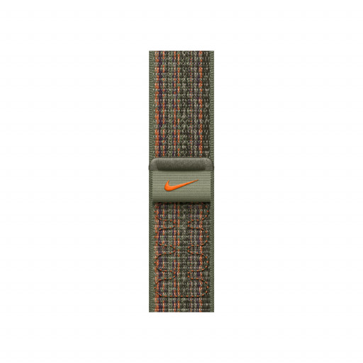 Apple Watch 45 mm Nike Sport Loop - Sequoia/Orange